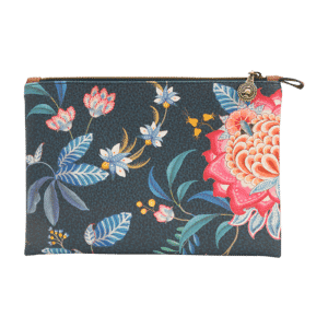 Pip Studio Cosmetic Flat Pouch Medium Flower Festival  Dark Blue 1 Stück