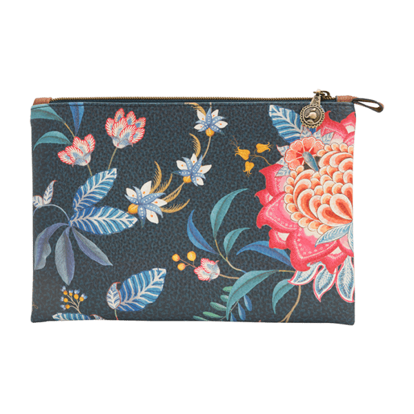 Pip Studio Cosmetic Flat Pouch Medium Flower Festival  Dark Blue 1 Stück