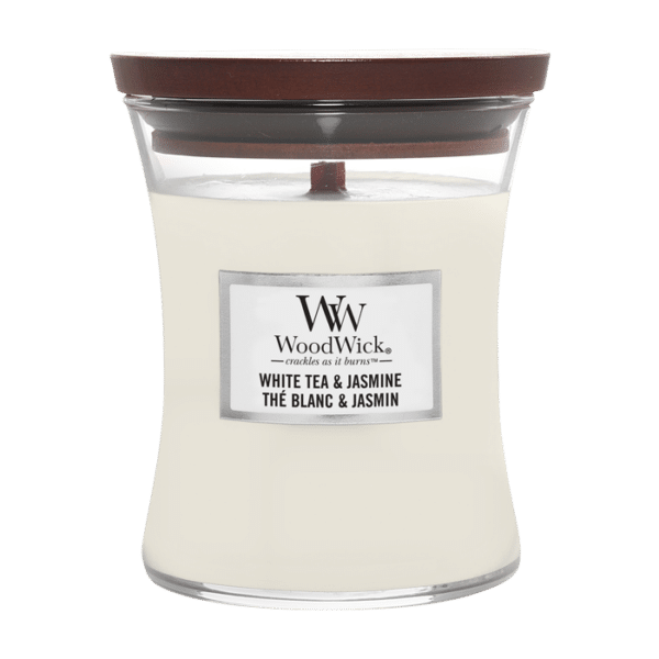 Woodwick Medium Hourglass White Tea & Jasmine 275 g